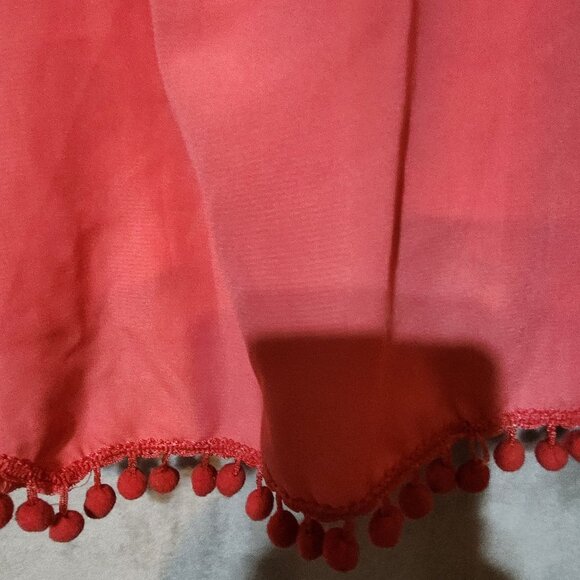 VaVa‎ by Joy Han Chic Cottage core  Coral Pink Pom Pom Hem Spaghetti Strap Top - Picture 4 of 4